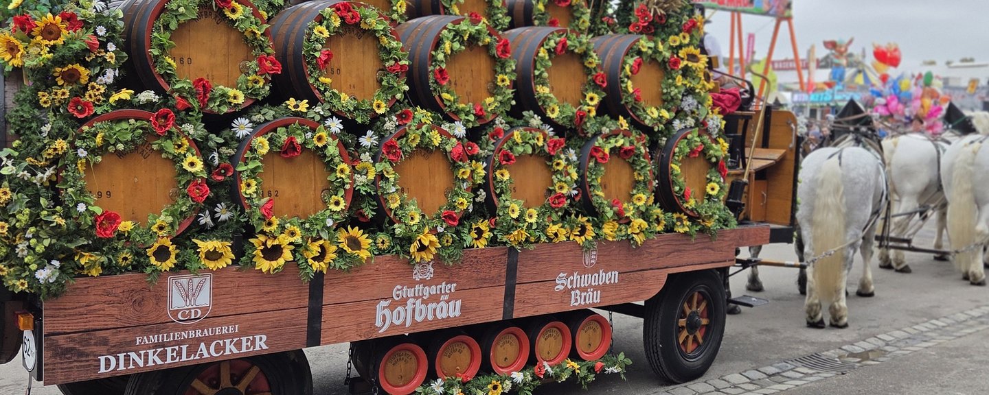 Das Brauereigespann der drei großen Brauereien Stuttgarter Hofbräu, Dinkelacker und Schwaben Bräu 