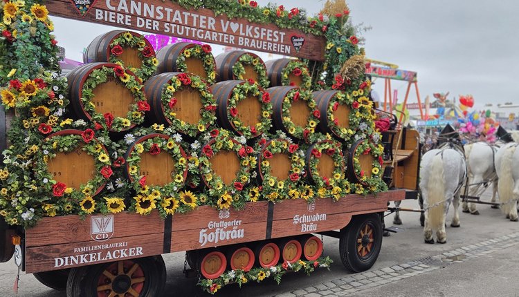 Das Brauereigespann der drei großen Brauereien Stuttgarter Hofbräu, Dinkelacker und Schwaben Bräu 